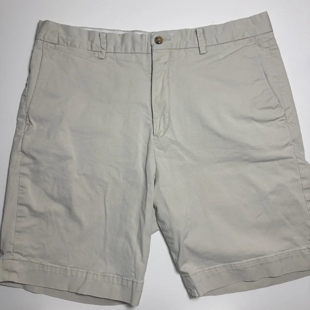 Polo Ralph Lauren Chino Shorts Men's Sz 33‎ Classic Fit Stretch Tan Khaki Preppy